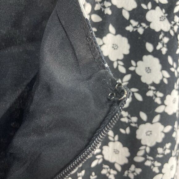 Lauren Conrad Dress Womens Size 14 White Black Floral Sleeveless Fit And Flare - Picture 7 of 13